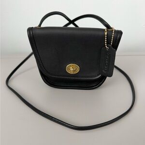 Vintage Coach Everett Crossbody Black Leather #9934